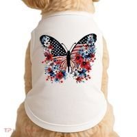 Butterfly America Patriotic 4th Of July Doggie Tank thumb 0