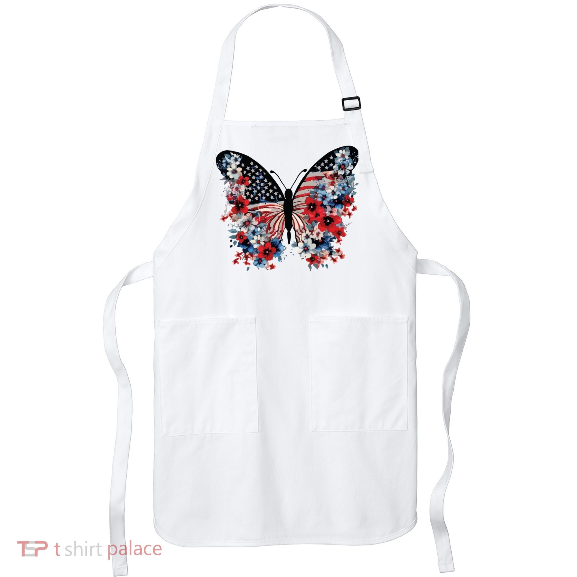 Butterfly America Patriotic 4th Of July Apron