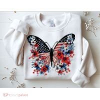 Butterfly America Patriotic 4th Of July Sweatshirt thumb 2