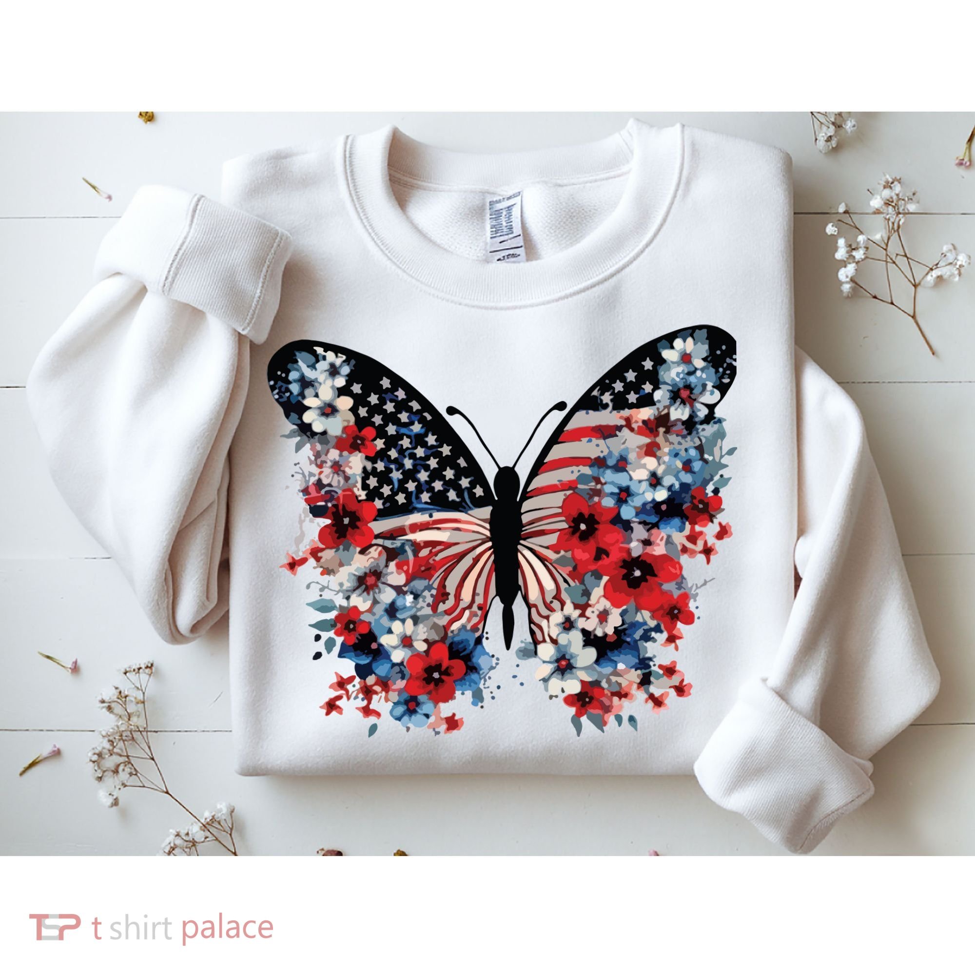 Butterfly America Patriotic 4th Of July Sweatshirt