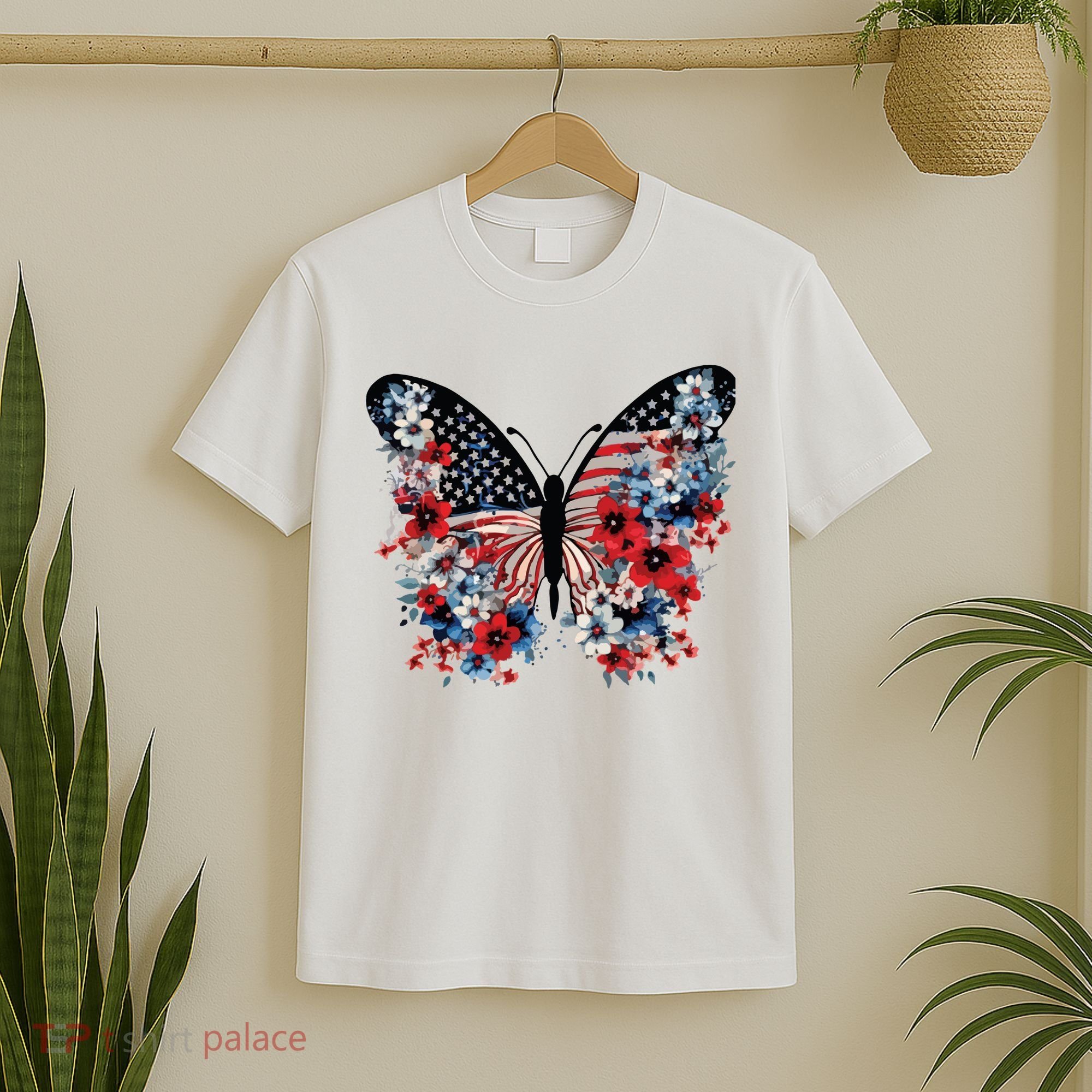 Butterfly America Patriotic 4th Of July T-Shirt