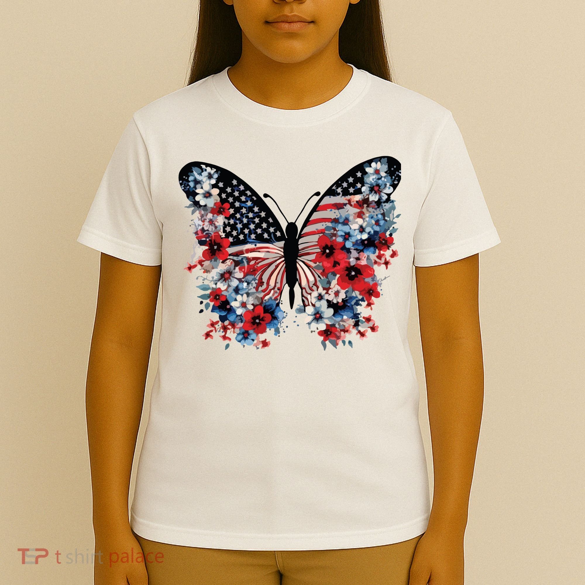 Butterfly America Patriotic 4th Of July T-Shirt