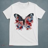 Butterfly America Patriotic 4th Of July T-Shirt thumb 5