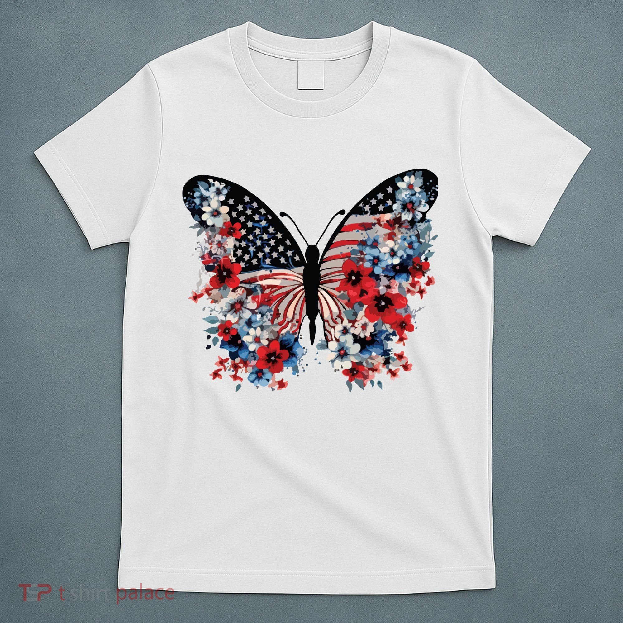 Butterfly America Patriotic 4th Of July T-Shirt