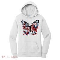 Butterfly America Patriotic 4th Of July Women's Hoodie thumb 0