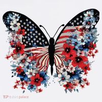 Butterfly America Patriotic 4th Of July Women's Hoodie thumb 2
