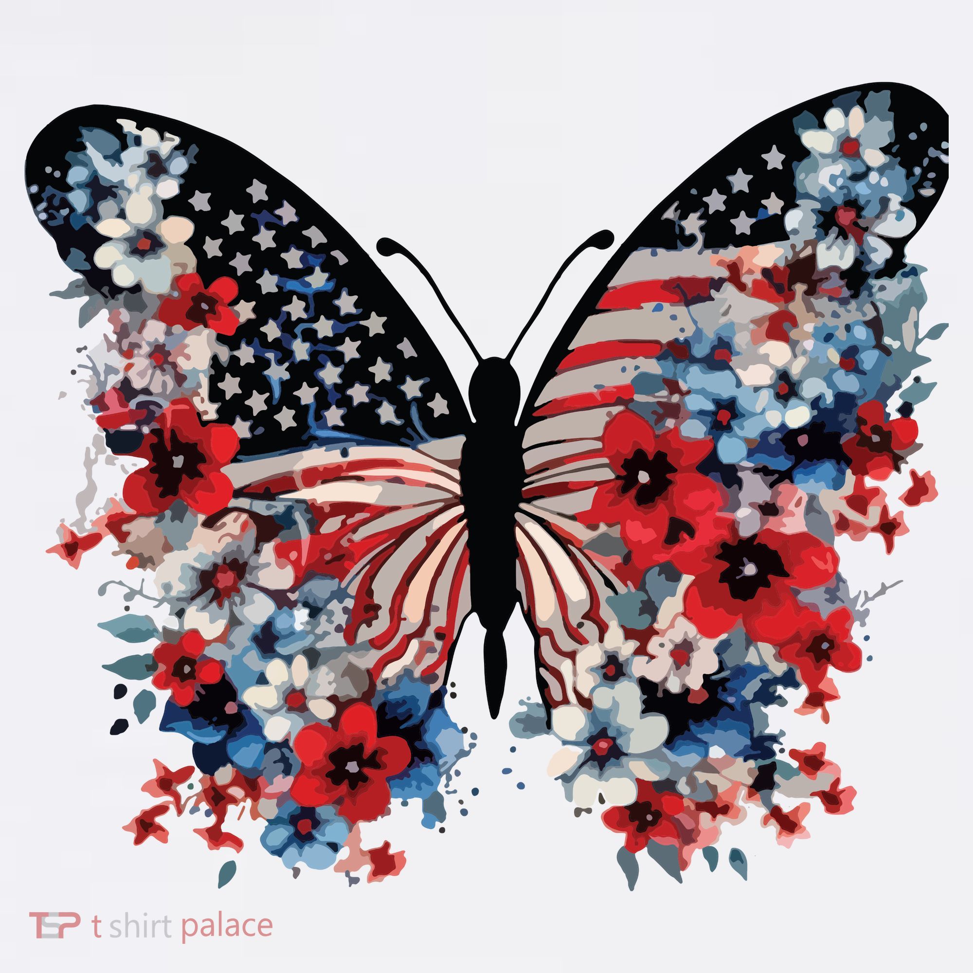 Butterfly America Patriotic 4th Of July Baby Bodysuit