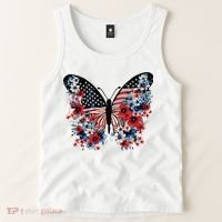 Butterfly America Patriotic 4th Of July Tank Top thumb 2