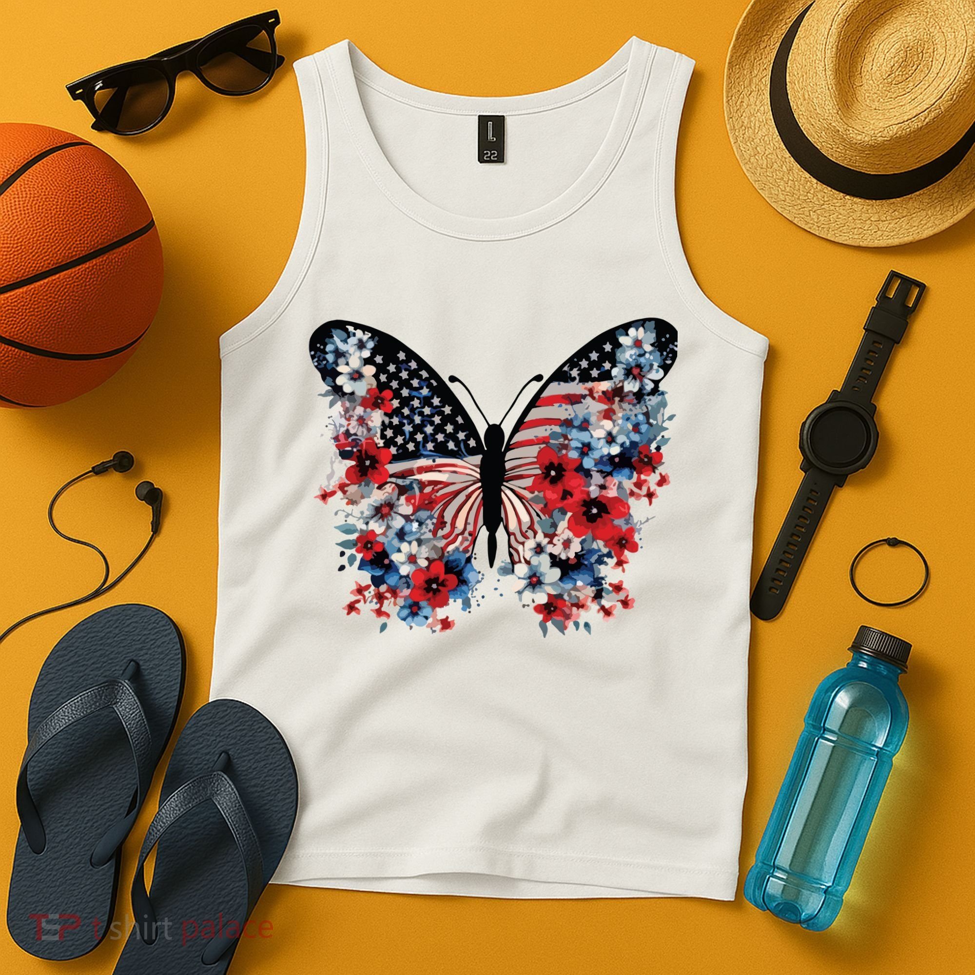 Butterfly America Patriotic 4th Of July Tank Top