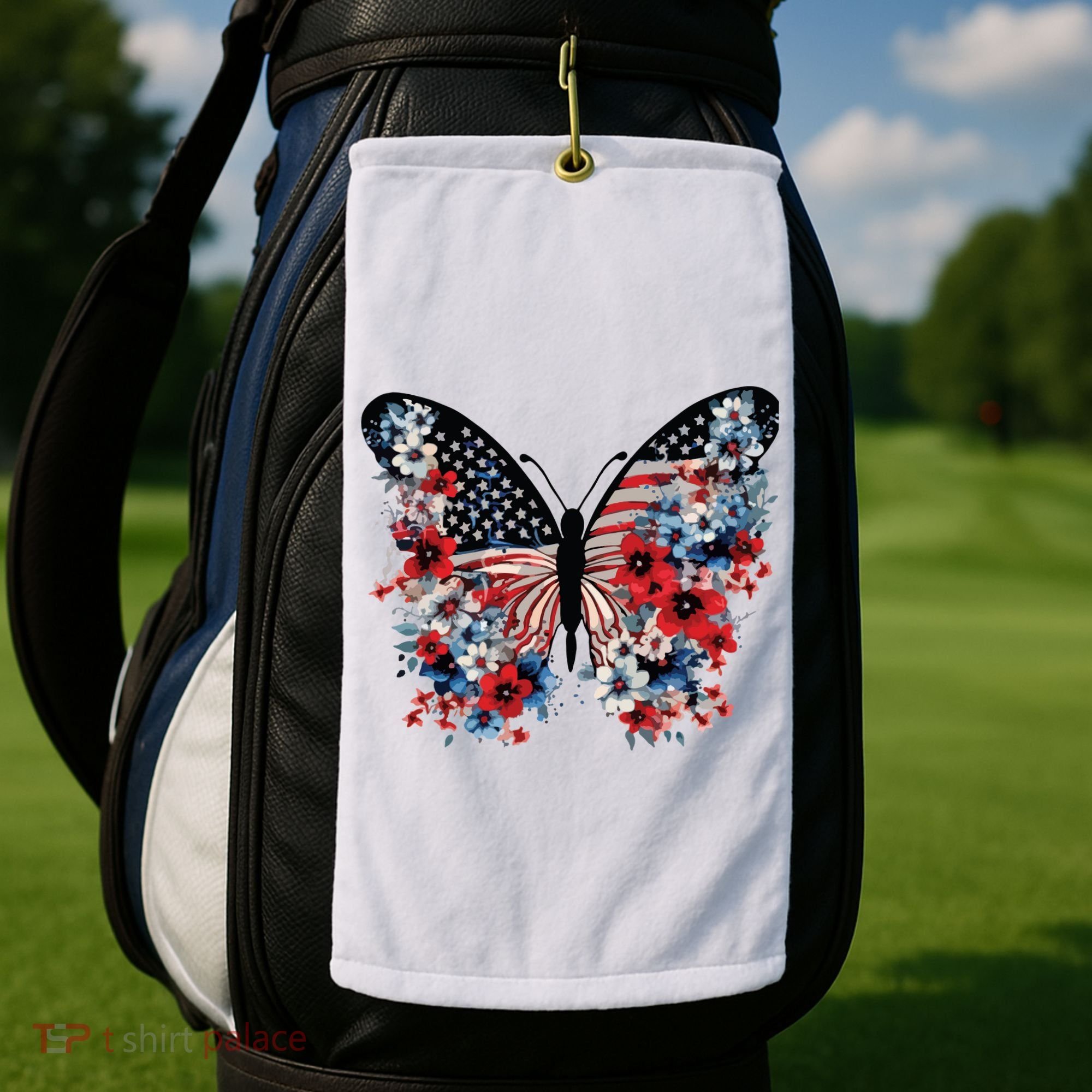 Butterfly America Patriotic 4th Of July Golf Towel