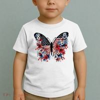 Butterfly America Patriotic 4th Of July Toddler T-Shirt thumb 2