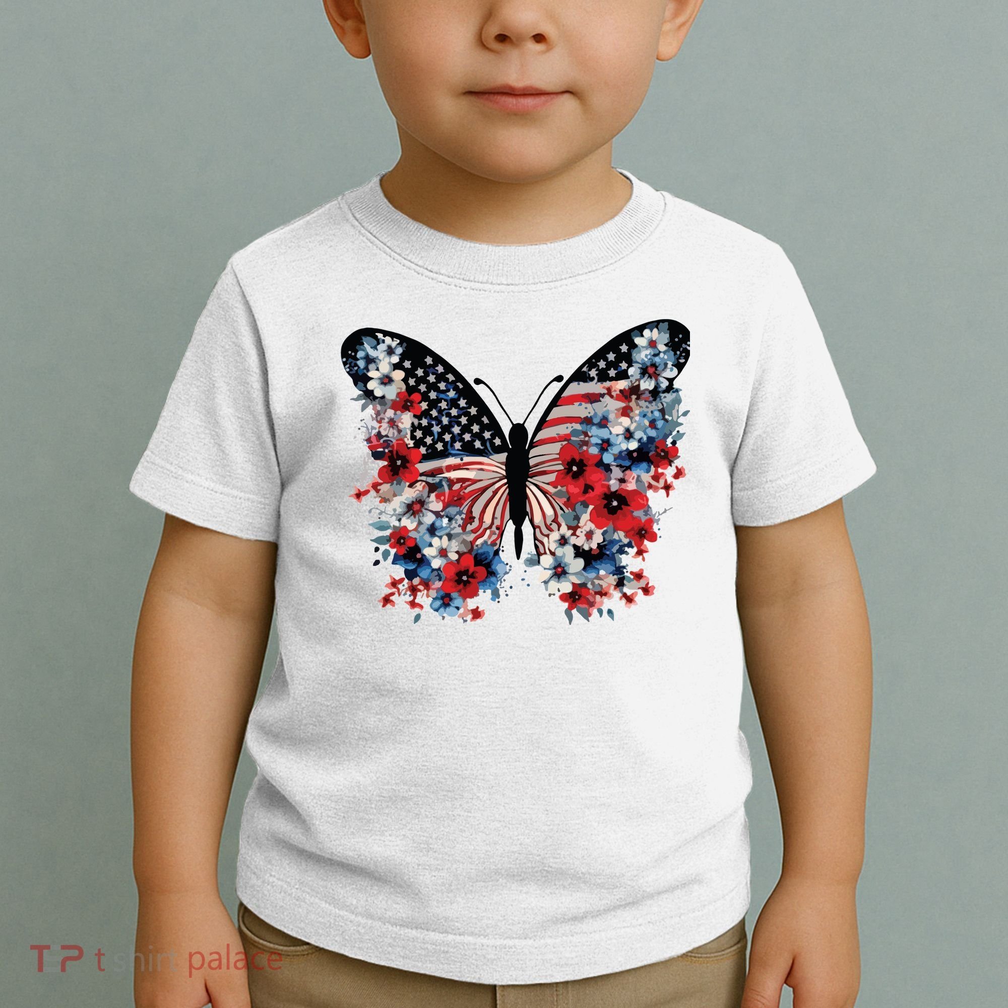 Butterfly America Patriotic 4th Of July Toddler T-Shirt
