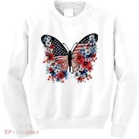 Butterfly America Patriotic 4th Of July Kids Sweatshirt thumb 0