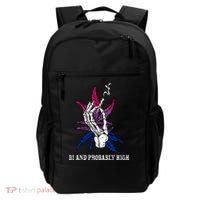 Bi And Probably High Skeleton Weed Cannabis 420 Stoner Backpack thumb 0