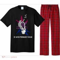 Bi And Probably High Skeleton Weed Cannabis 420 Stoner Pajama Set thumb 0