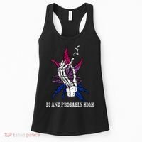Bi And Probably High Skeleton Weed Cannabis 420 Stoner Women's Tank Top thumb 0