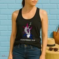 Bi And Probably High Skeleton Weed Cannabis 420 Stoner Women's Tank Top thumb 2