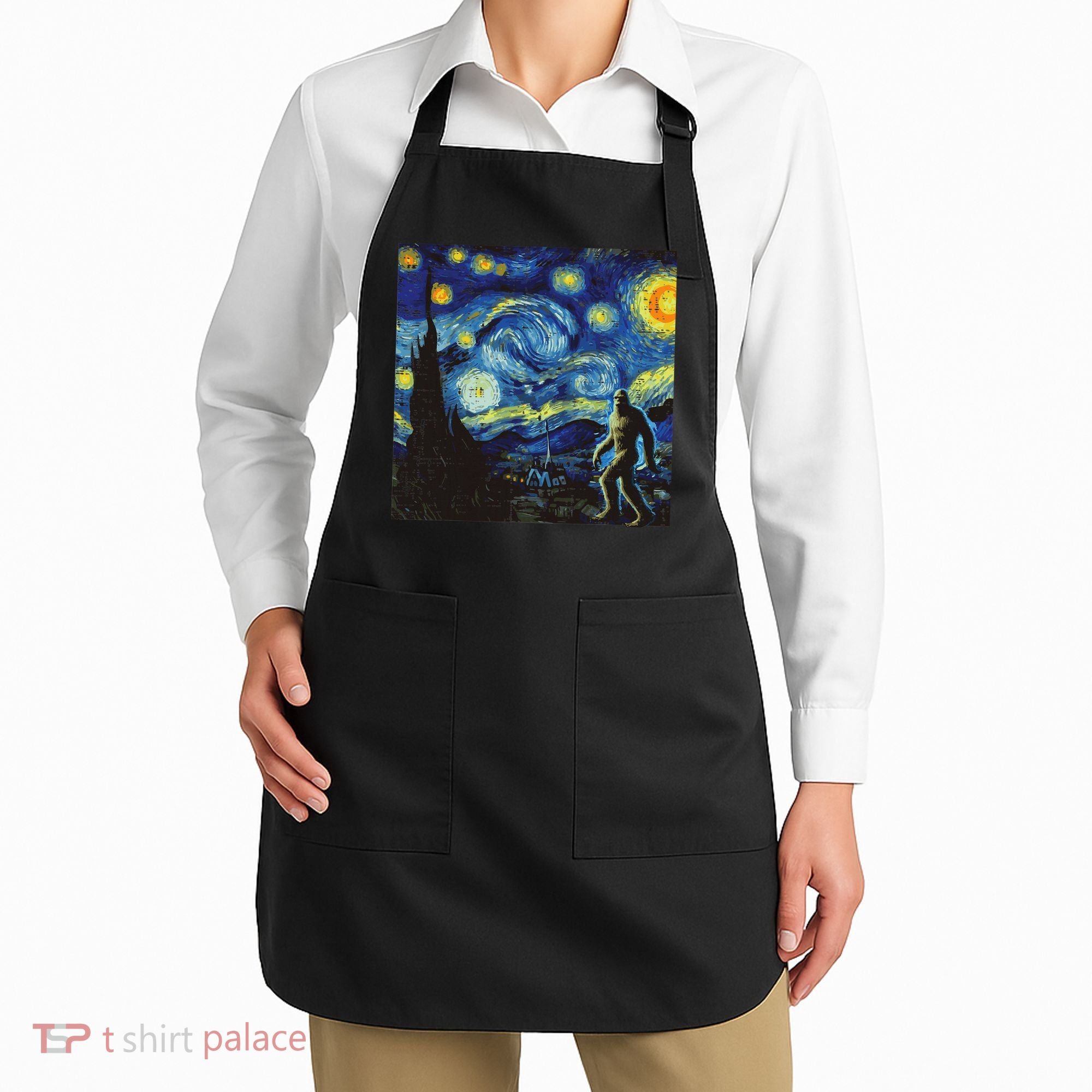 Bigfoot Art Painting Funny Sasquatch Women Apron