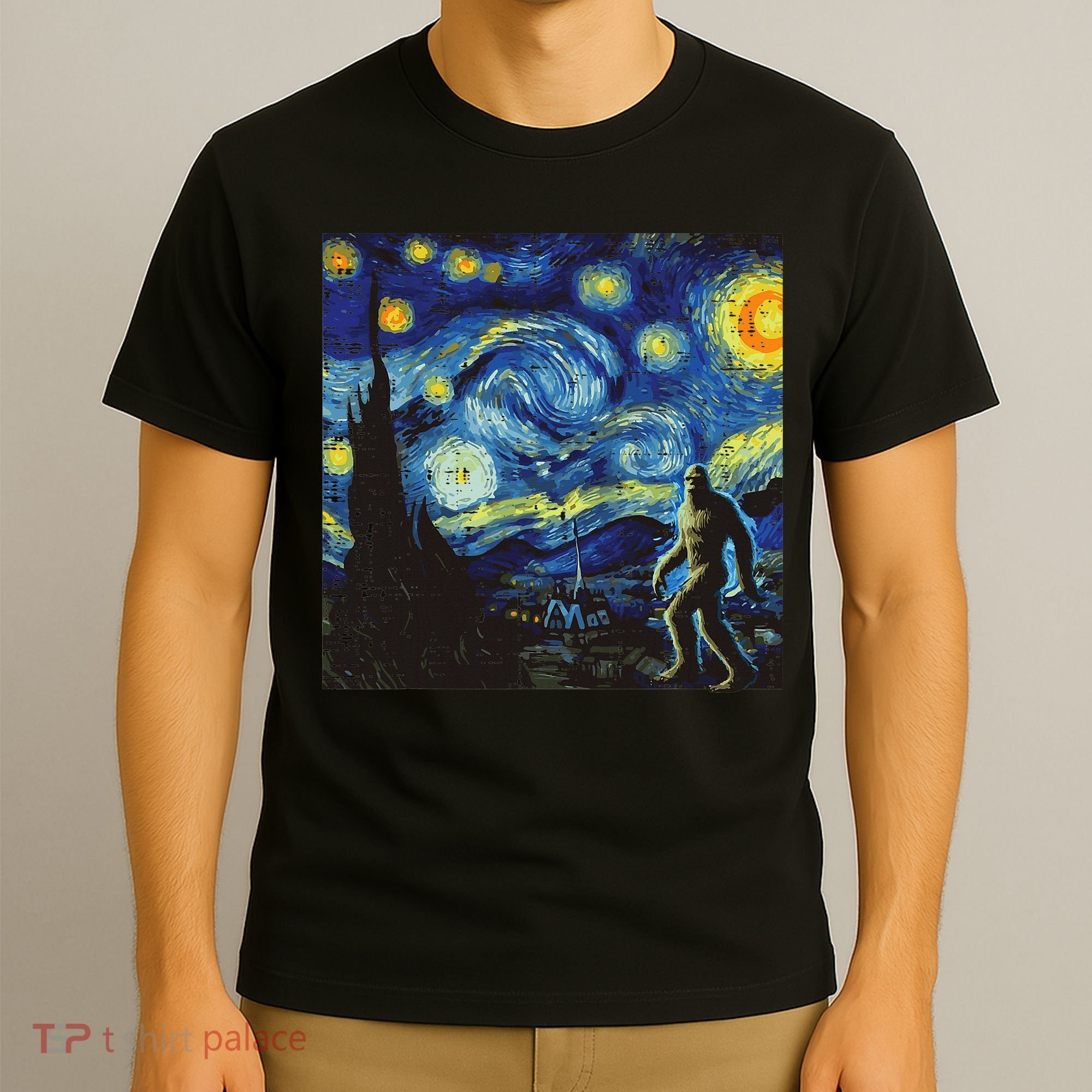 Bigfoot Art Painting Funny Sasquatch Women T-Shirt
