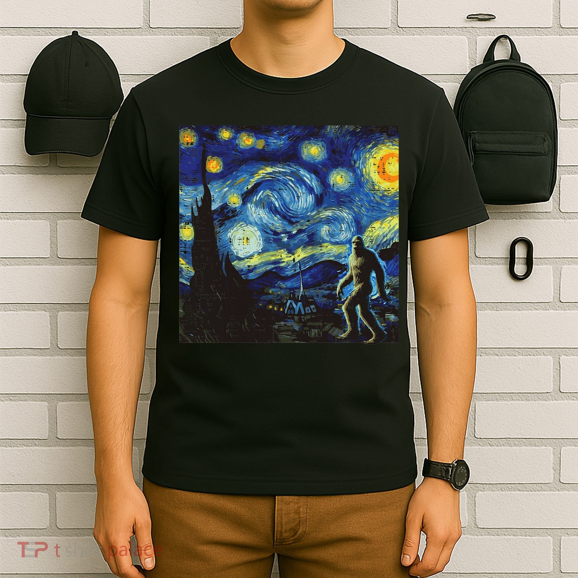 Bigfoot Art Painting Funny Sasquatch Women T-Shirt