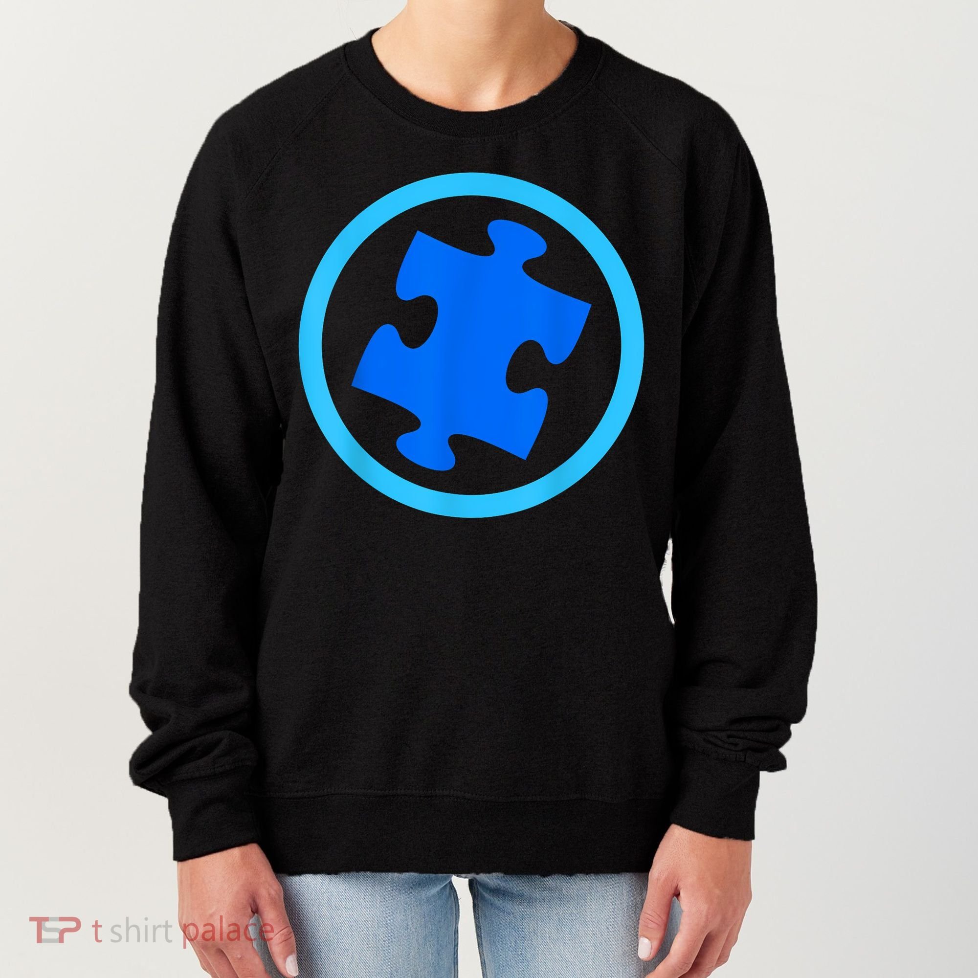 Blue Autism Puzzle for Autism Awareness Women's Sweatshirt