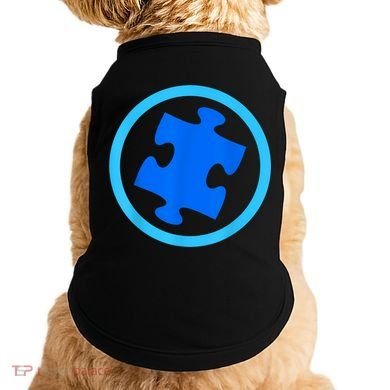 Blue Autism Puzzle for Autism Awareness Doggie Tank