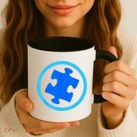 Blue Autism Puzzle for Autism Awareness Coffee Mug thumb 3