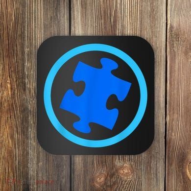 Blue Autism Puzzle for Autism Awareness Coaster