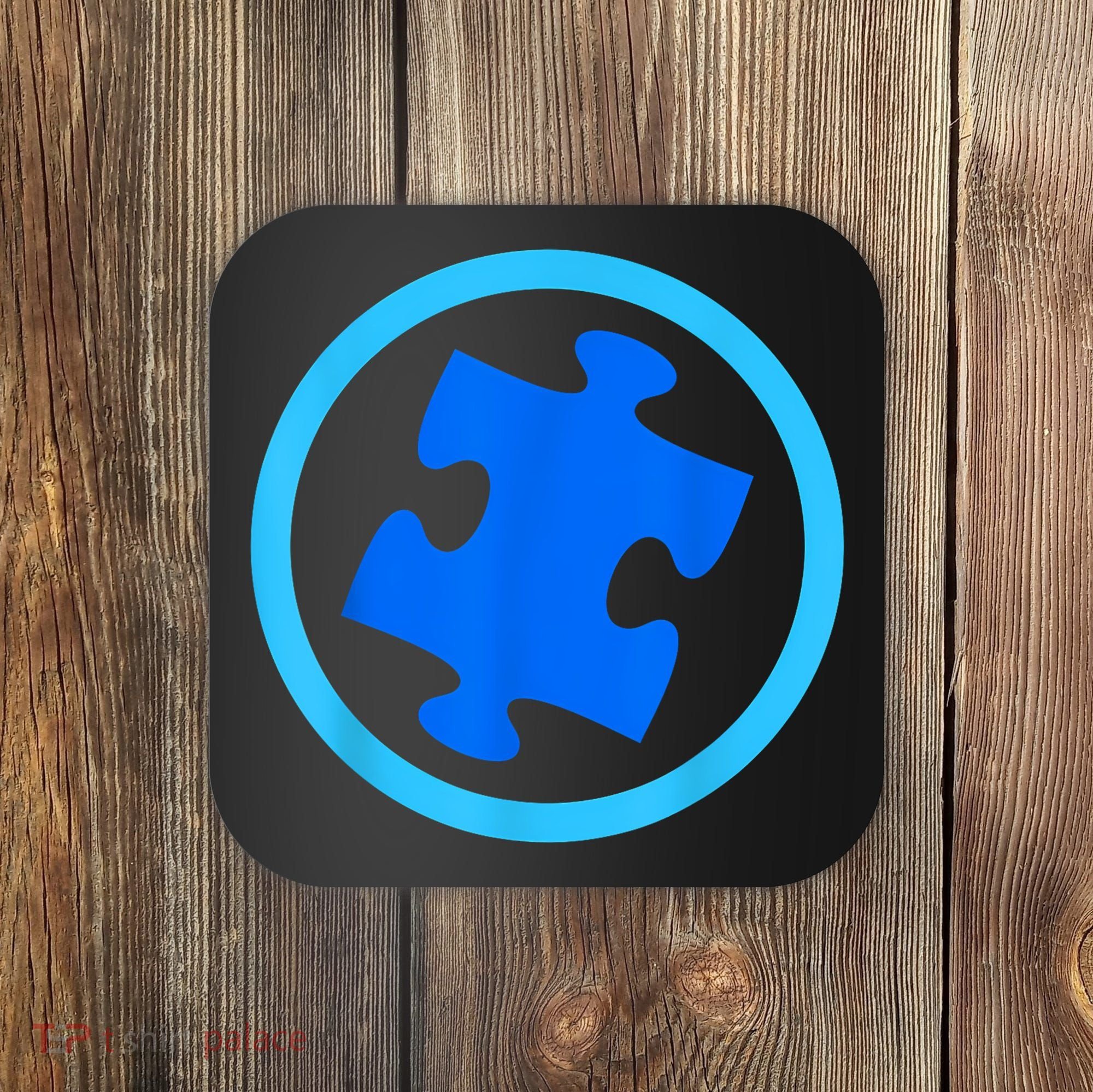 Blue Autism Puzzle for Autism Awareness Coaster