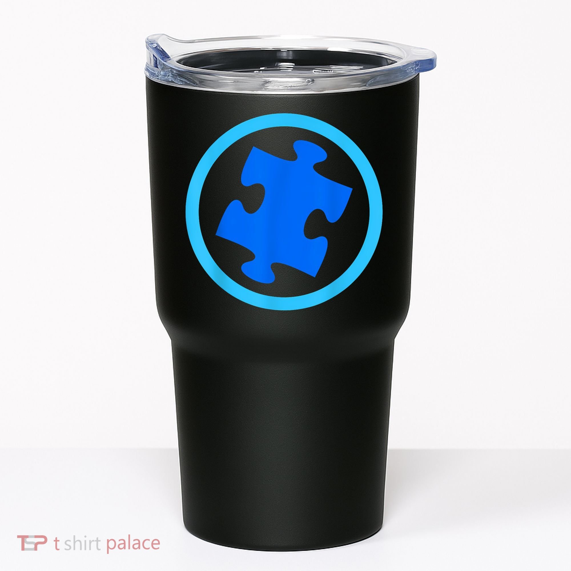 Blue Autism Puzzle for Autism Awareness Tumbler