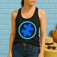 Blue Autism Puzzle for Autism Awareness Women's Tank Top thumb 2
