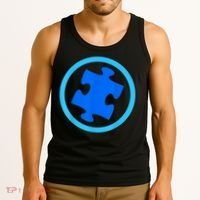 Blue Autism Puzzle for Autism Awareness Tank Top thumb 3