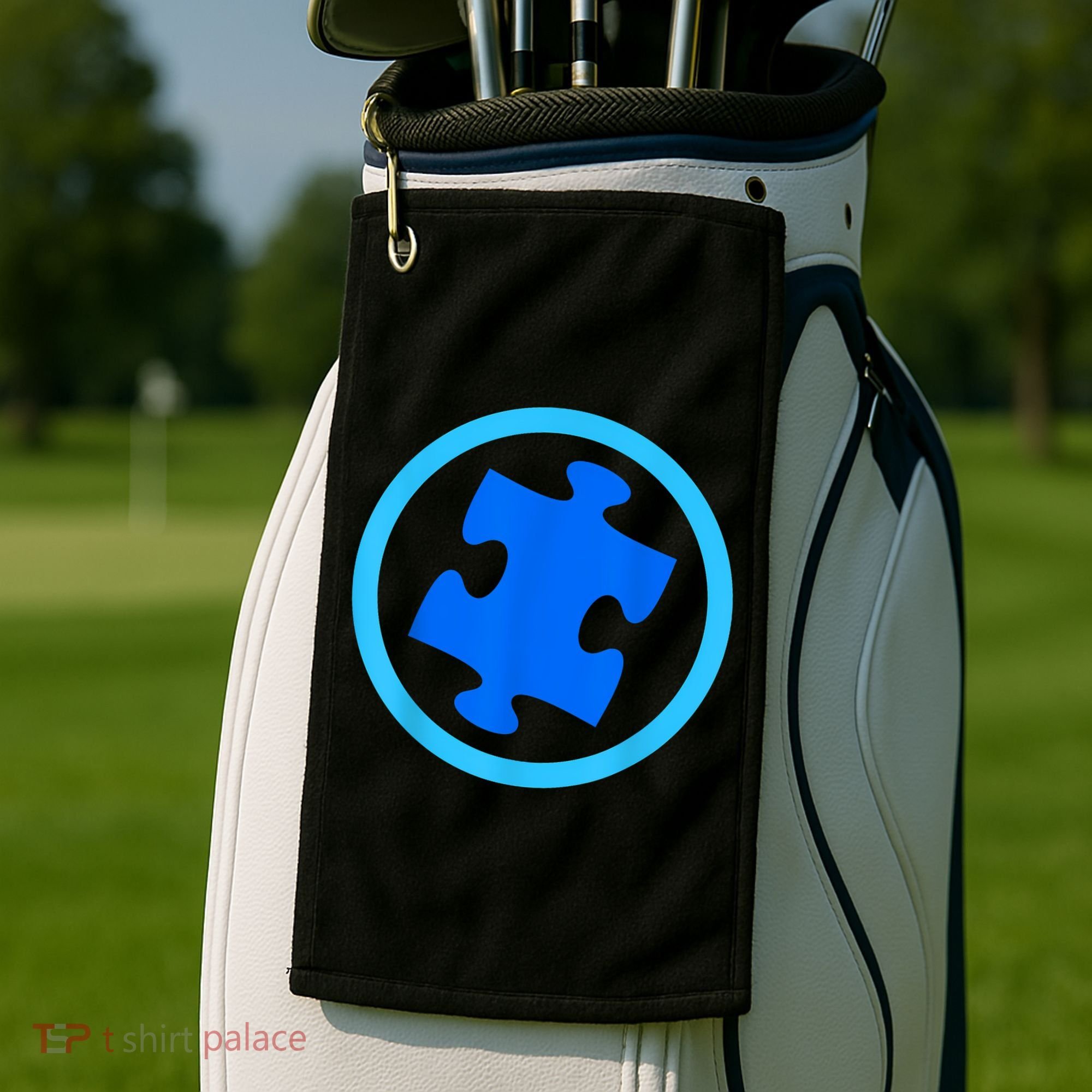 Blue Autism Puzzle for Autism Awareness Golf Towel
