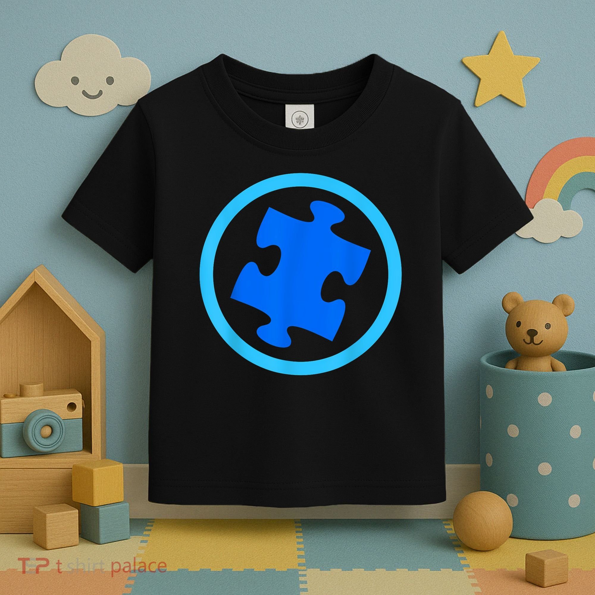 Blue Autism Puzzle for Autism Awareness Toddler T-Shirt