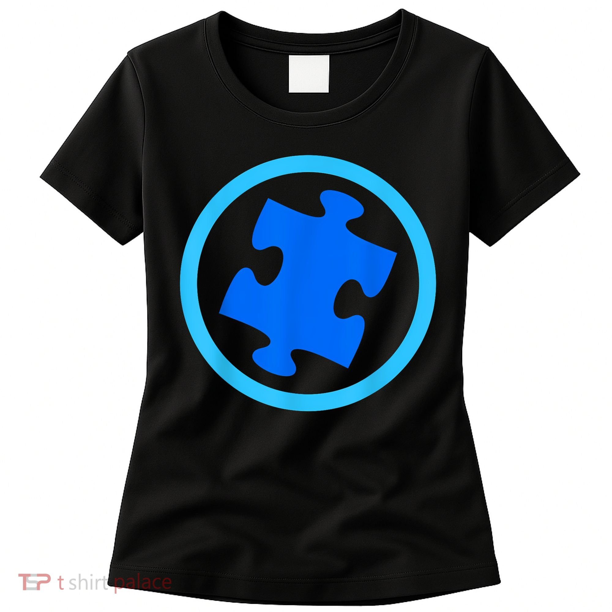 Blue Autism Puzzle for Autism Awareness Women's T-Shirt