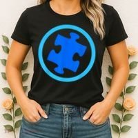 Blue Autism Puzzle for Autism Awareness Women's T-Shirt thumb 2