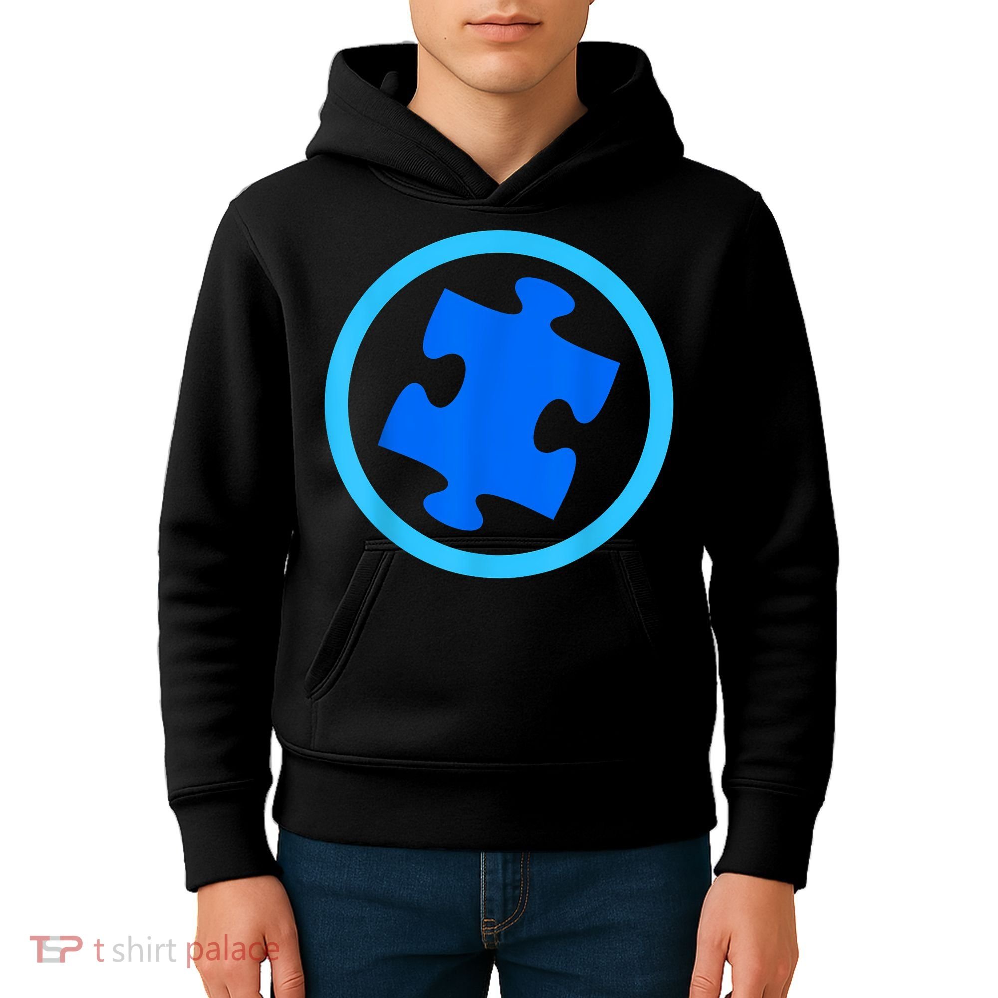 Blue Autism Puzzle for Autism Awareness Kids Hoodie
