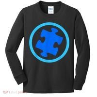 Blue Autism Puzzle for Autism Awareness Kids Long Sleeve Shirt thumb 0