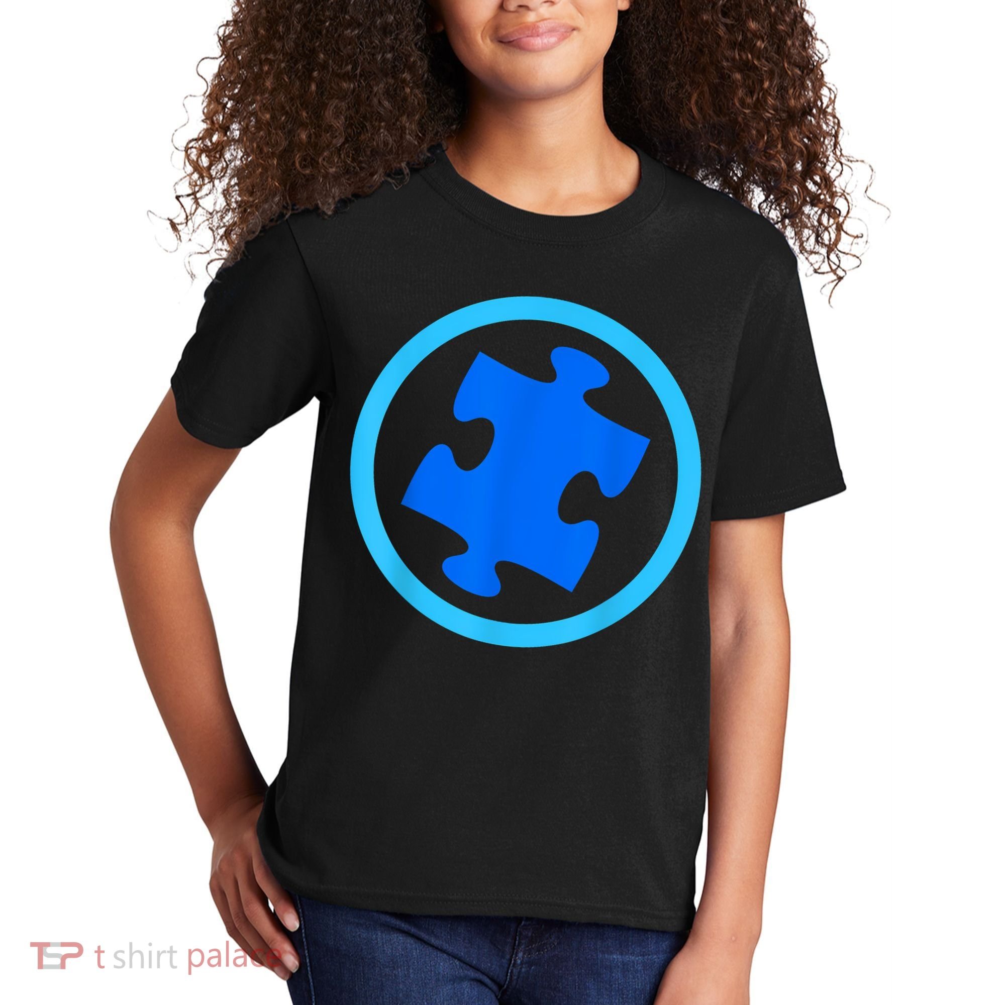 Blue Autism Puzzle for Autism Awareness Kids T-Shirt
