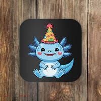 Birthday Axolotl Party Gift Coaster thumb 0
