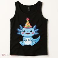 Birthday Axolotl Party Gift Tank Top thumb 2