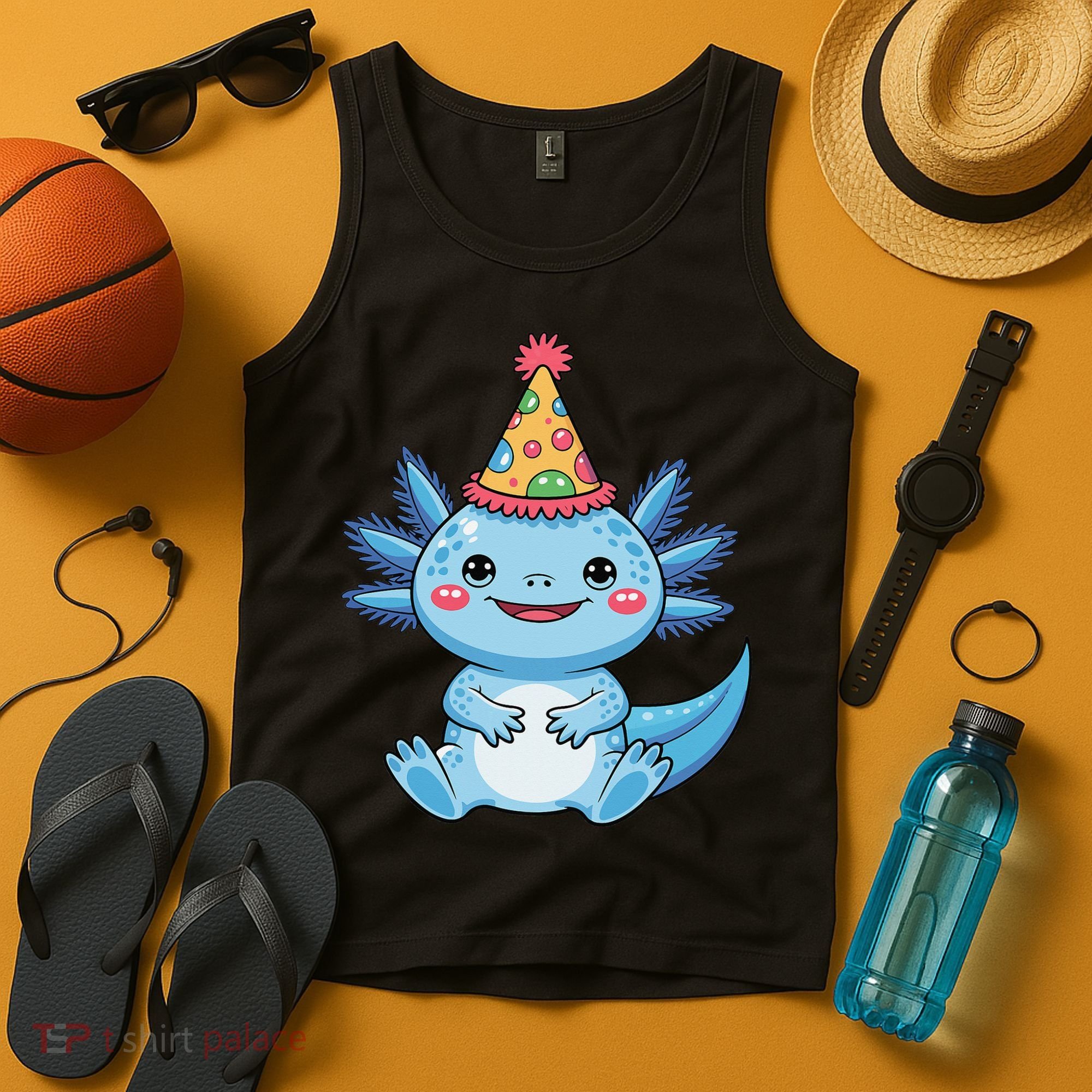 Birthday Axolotl Party Gift Tank Top
