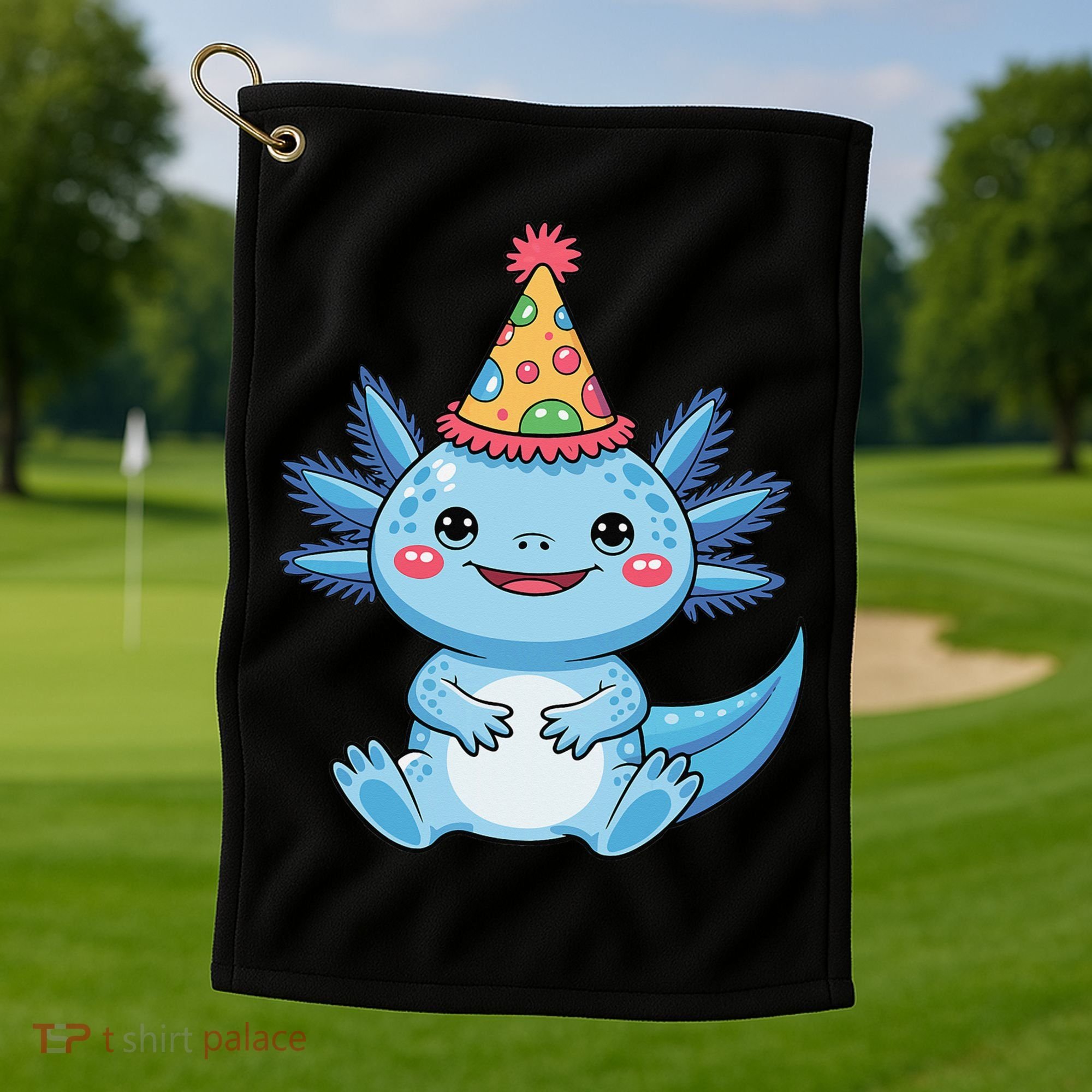 Birthday Axolotl Party Gift Golf Towel