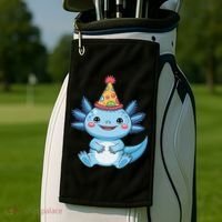 Birthday Axolotl Party Gift Golf Towel thumb 2