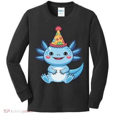 Birthday Axolotl Party Gift Kids Long Sleeve Shirt