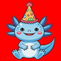 Birthday Axolotl Party Gift Santa Hat thumb 1