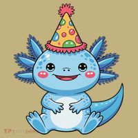 Birthday Axolotl Party Gift Button thumb 1