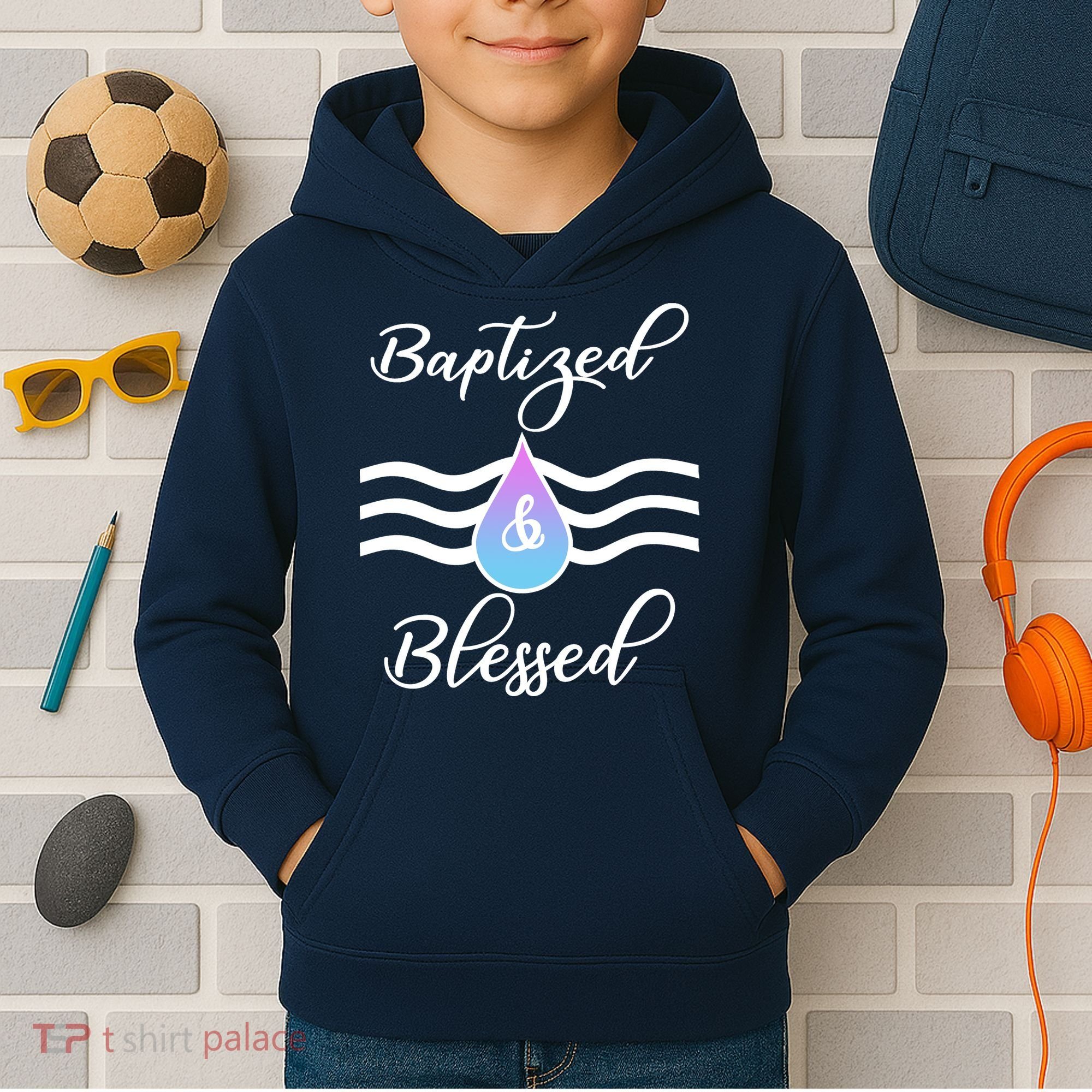 Baptized And Blessed  Kids Hoodie