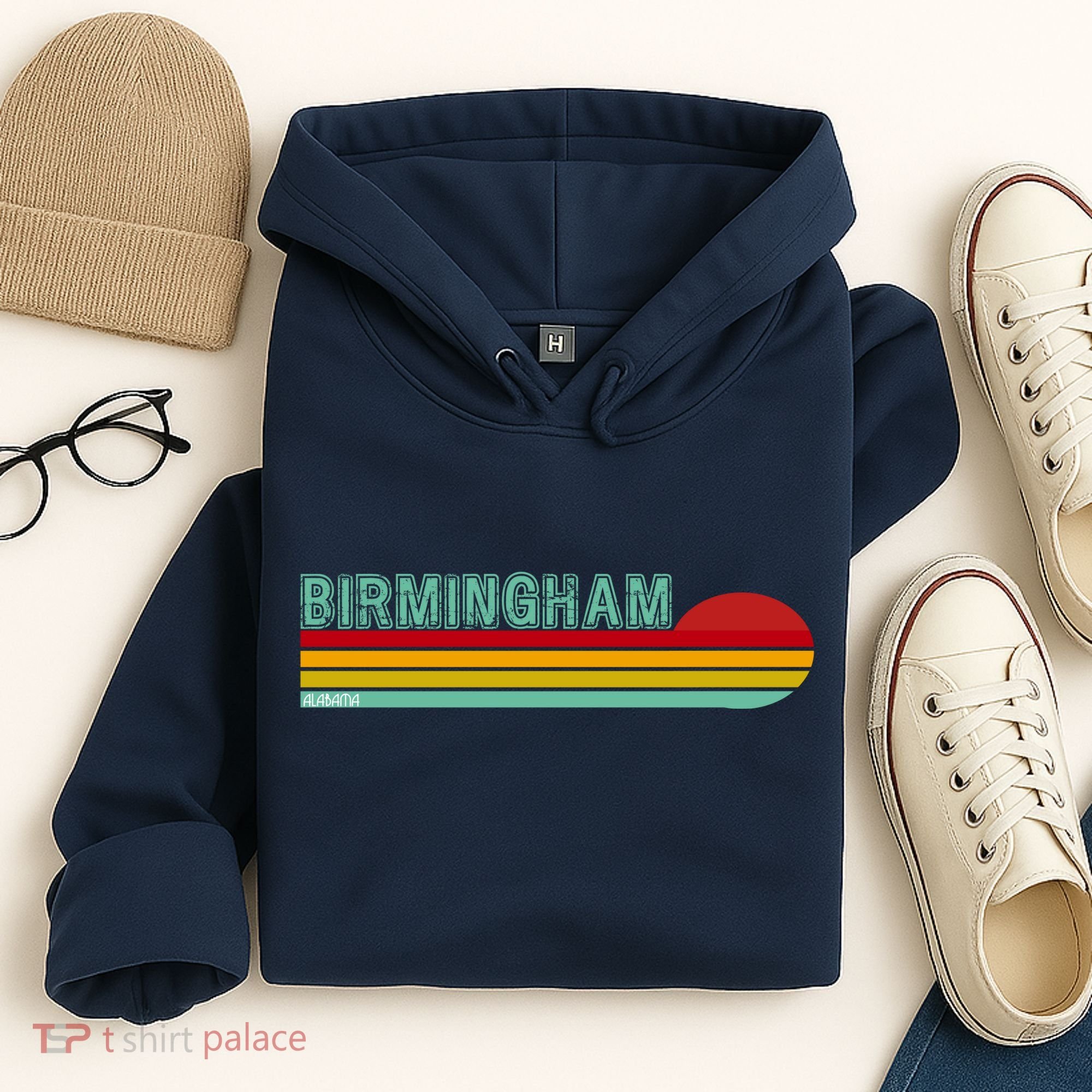 Birmingham Alabama Retro Sunset Hoodie