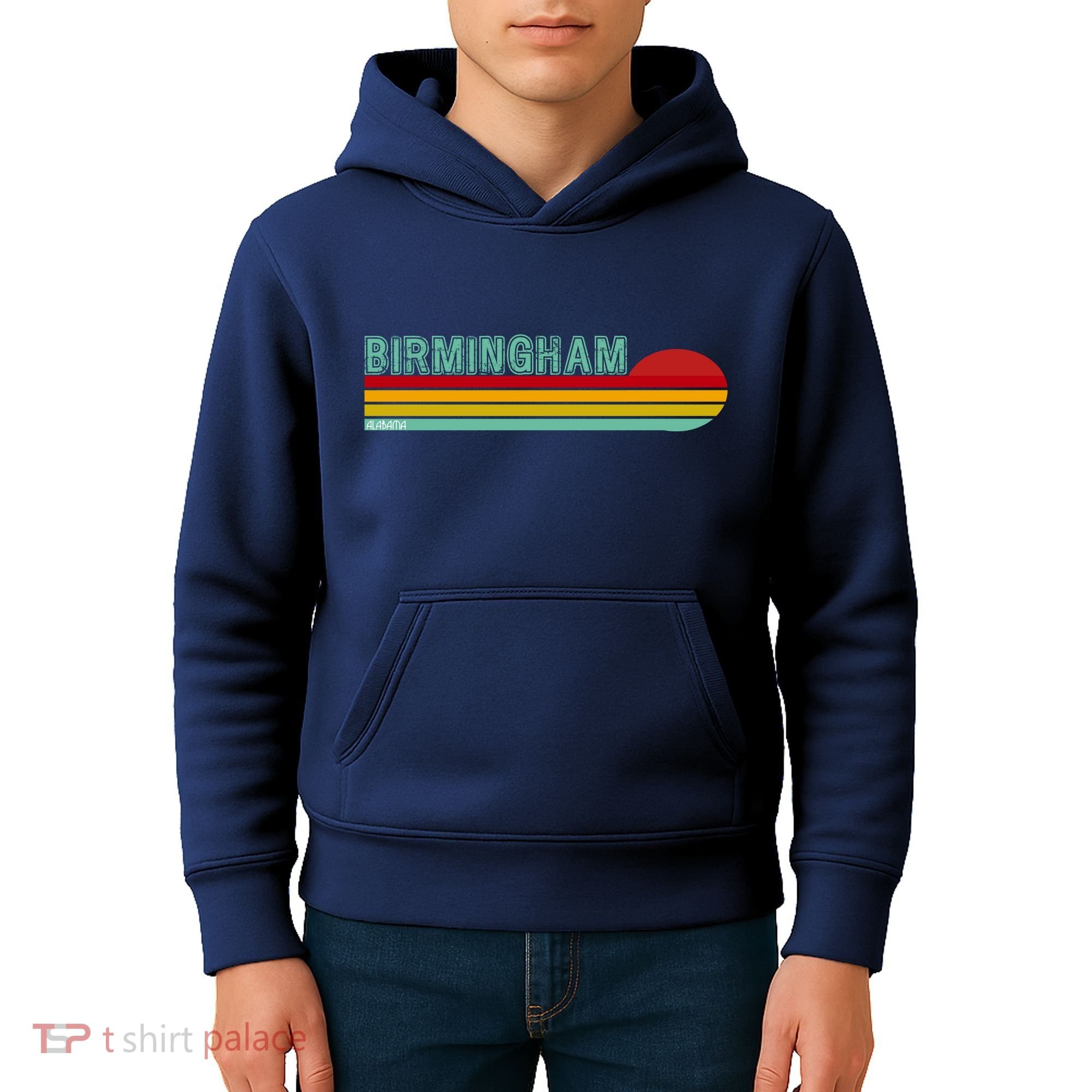 Birmingham Alabama Retro Sunset Kids Hoodie